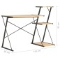 vidaXL Scrivania con Mensole Nera e Rovere 116x50x93 cm
