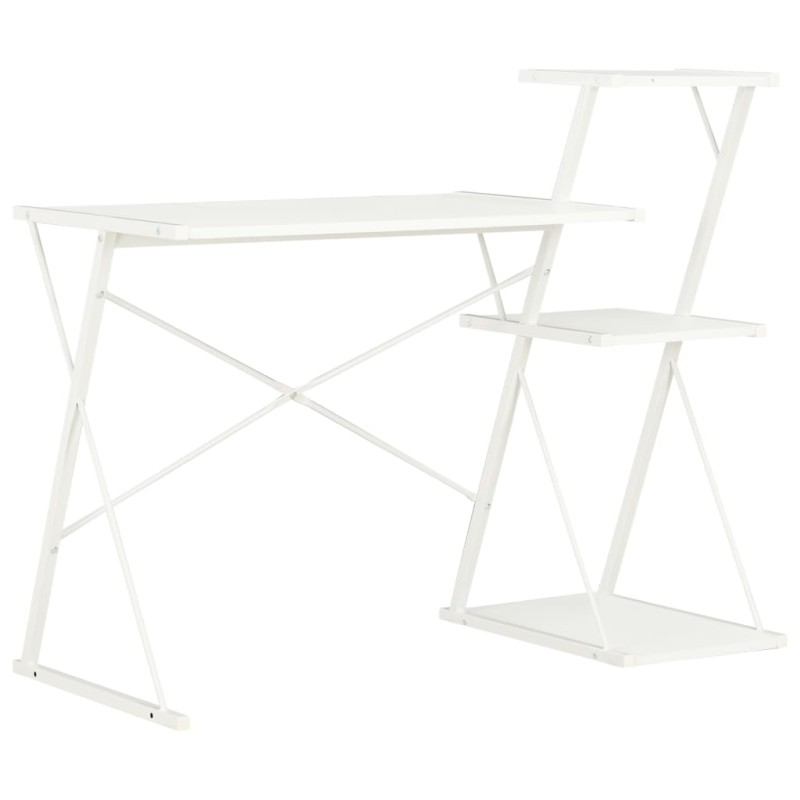 vidaXL Scrivania con Mensole Bianca 116x50x93 cm