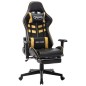 vidaXL Sedia da Gaming con Poggiapiedi Nera e Oro in Similpelle vidaXL Sedia da Gaming con Poggiapiedi Nera e Oro in Similpelle