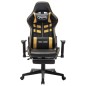 vidaXL Sedia da Gaming con Poggiapiedi Nera e Oro in Similpelle vidaXL Sedia da Gaming con Poggiapiedi Nera e Oro in Similpelle