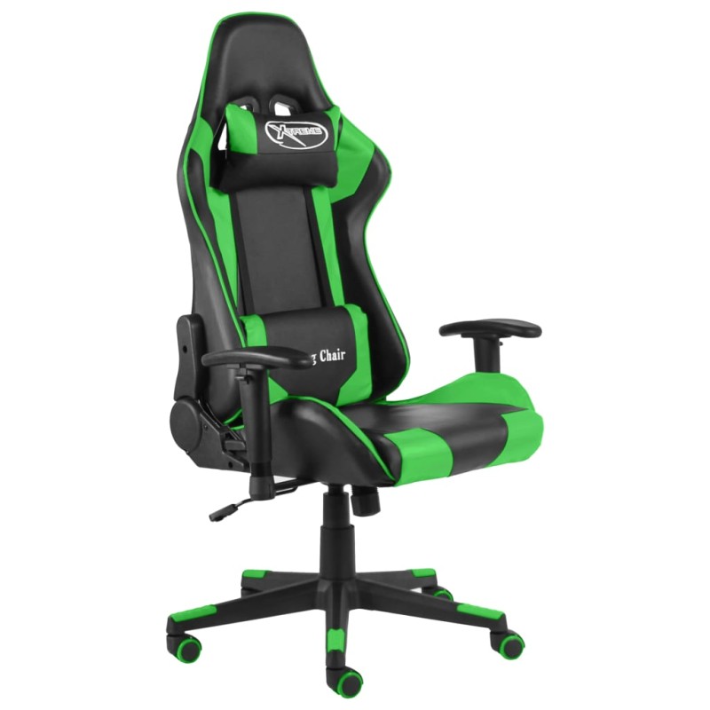 vidaXL Sedia da Gaming Girevole Verde in PVC vidaXL Sedia da Gaming Girevole Verde in PVC