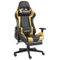 vidaXL Sedia da Gaming Girevole con Poggiapiedi Oro in PVC vidaXL Sedia da Gaming Girevole con Poggiapiedi Oro in PVC