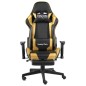 vidaXL Sedia da Gaming Girevole con Poggiapiedi Oro in PVC vidaXL Sedia da Gaming Girevole con Poggiapiedi Oro in PVC