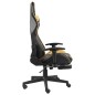 vidaXL Sedia da Gaming Girevole con Poggiapiedi Oro in PVC vidaXL Sedia da Gaming Girevole con Poggiapiedi Oro in PVC