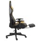 vidaXL Sedia da Gaming Girevole con Poggiapiedi Oro in PVC vidaXL Sedia da Gaming Girevole con Poggiapiedi Oro in PVC