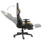 vidaXL Sedia da Gaming Girevole con Poggiapiedi Oro in PVC vidaXL Sedia da Gaming Girevole con Poggiapiedi Oro in PVC