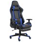 vidaXL Sedia da Gaming Girevole con Poggiapiedi Blu in PVC vidaXL Sedia da Gaming Girevole con Poggiapiedi Blu in PVC