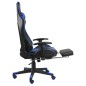 vidaXL Sedia da Gaming Girevole con Poggiapiedi Blu in PVC vidaXL Sedia da Gaming Girevole con Poggiapiedi Blu in PVC