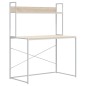 vidaXL Scrivania per Computer Bianco e Rovere 110x60x138cm Truciolato