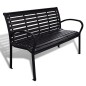 vidaXL Panchina da Giardino 125 cm Nera in Acciaio e WPC vidaXL Panchina da Giardino 125 cm Nera in Acciaio e WPC