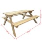 vidaXL Tavolo da Picnic 150x135x71,5 cm in Legno