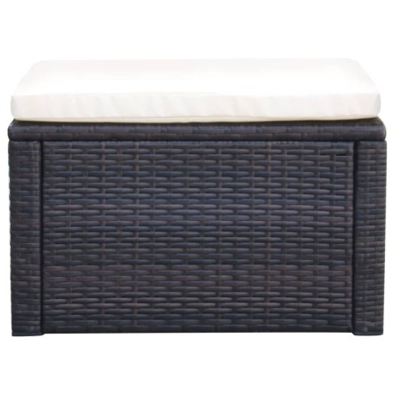 vidaXL Poggiapiedi Ottomana in Polyrattan 53x53x30 cm Marrone 