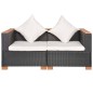 vidaXL Divano da Giardino in Polyrattan Nero vidaXL Divano da Giardino in Polyrattan Nero