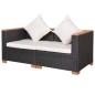 vidaXL Divano da Giardino in Polyrattan Nero vidaXL Divano da Giardino in Polyrattan Nero