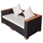 vidaXL Divano da Giardino in Polyrattan Nero vidaXL Divano da Giardino in Polyrattan Nero