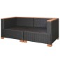 vidaXL Divano da Giardino in Polyrattan Nero vidaXL Divano da Giardino in Polyrattan Nero