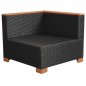 vidaXL Divano da Giardino in Polyrattan Nero vidaXL Divano da Giardino in Polyrattan Nero