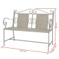 vidaXL Panchina da Giardino 115 cm in Acciaio Grigia vidaXL Panchina da Giardino 115 cm in Acciaio Grigia