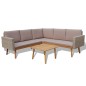 vidaXL Set Divani da Giardino 4 pz con Cuscini in Polyrattan Grigio vidaXL Set Divani da Giardino 4 pz con Cuscini in Polyrattan Grigio