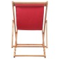 vidaXL Sdraio da Spiaggia Pieghevole Telaio in Legno e Tessuto Rosso vidaXL Sdraio da Spiaggia Pieghevole Telaio in Legno e Tessuto Rosso
