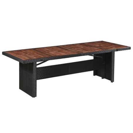 vidaXL Tavolo da Giardino 240x90x74 cm in Polyrattan e Massello Acacia