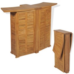 vidaXL Tavolo da Bar Pieghevole 155x53x105 cm in Massello di Teak