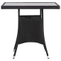 vidaXL Tavolo da Giardino Nero 80x80x74 cm in Polyrattan vidaXL Tavolo da Giardino Nero 80x80x74 cm in Polyrattan
