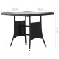 vidaXL Tavolo da Giardino Nero 80x80x74 cm in Polyrattan vidaXL Tavolo da Giardino Nero 80x80x74 cm in Polyrattan