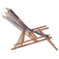 vidaXL Sdraio da Spiaggia Pieghevole in Tessuto e Telaio Legno Blu vidaXL Sdraio da Spiaggia Pieghevole in Tessuto e Telaio Legno Blu