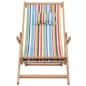 vidaXL Sdraio da Spiaggia Pieghevole Tessuto Telaio Legno Multicolore vidaXL Sdraio da Spiaggia Pieghevole Tessuto Telaio Legno Multicolore