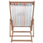 vidaXL Sdraio da Spiaggia Pieghevole Tessuto Telaio Legno Multicolore vidaXL Sdraio da Spiaggia Pieghevole Tessuto Telaio Legno Multicolore