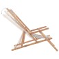 vidaXL Sdraio da Spiaggia Pieghevole Tessuto Telaio Legno Multicolore vidaXL Sdraio da Spiaggia Pieghevole Tessuto Telaio Legno Multicolore