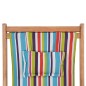 vidaXL Sdraio da Spiaggia Pieghevole Tessuto Telaio Legno Multicolore vidaXL Sdraio da Spiaggia Pieghevole Tessuto Telaio Legno Multicolore