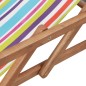 vidaXL Sdraio da Spiaggia Pieghevole Tessuto Telaio Legno Multicolore vidaXL Sdraio da Spiaggia Pieghevole Tessuto Telaio Legno Multicolore