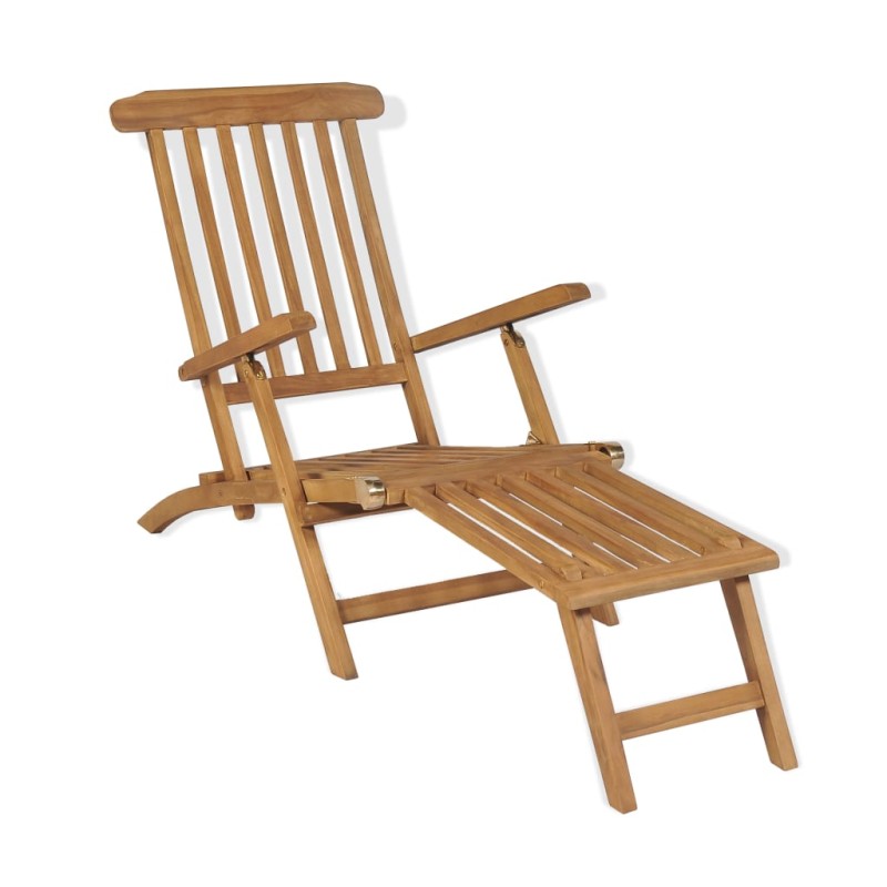 vidaXL Sedia da Esterno con Poggiapiedi in Massello di Teak vidaXL Sedia da Esterno con Poggiapiedi in Massello di Teak