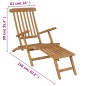vidaXL Sedia da Esterno con Poggiapiedi in Massello di Teak vidaXL Sedia da Esterno con Poggiapiedi in Massello di Teak