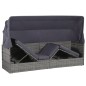 vidaXL Lettino da Giardino con Tettuccio Grigio 205x62 cm Polyrattan vidaXL Lettino da Giardino con Tettuccio Grigio 205x62 cm Polyrattan