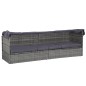 vidaXL Lettino da Giardino con Tettuccio Grigio 205x62 cm Polyrattan vidaXL Lettino da Giardino con Tettuccio Grigio 205x62 cm Polyrattan