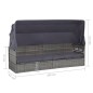 vidaXL Lettino da Giardino con Tettuccio Grigio 205x62 cm Polyrattan vidaXL Lettino da Giardino con Tettuccio Grigio 205x62 cm Polyrattan