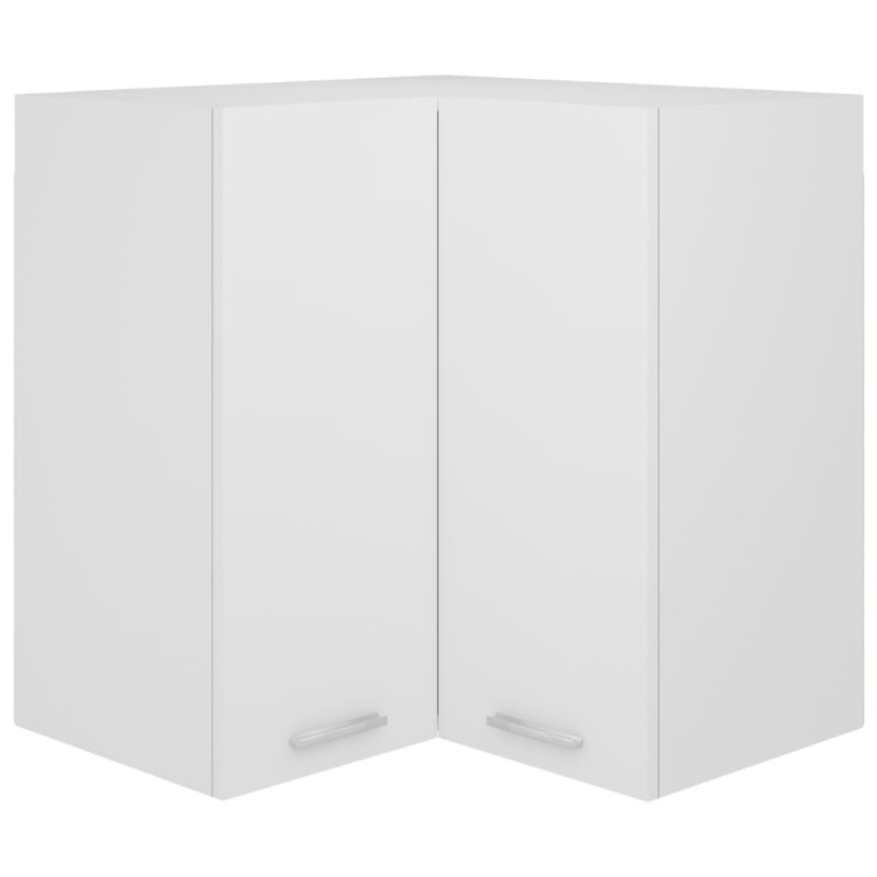 Pensile Angolare Bianco 57x57x60 cm in Legno Multistrato Pensile Angolare Bianco 57x57x60 cm in Legno Multistrato