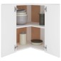 Pensile Angolare Bianco 57x57x60 cm in Legno Multistrato Pensile Angolare Bianco 57x57x60 cm in Legno Multistrato