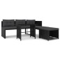 vidaXL Set Divani da Giardino 4 pz in Polyrattan Nero vidaXL Set Divani da Giardino 4 pz in Polyrattan Nero