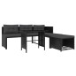 vidaXL Set Divani da Giardino 4 pz in Polyrattan Nero vidaXL Set Divani da Giardino 4 pz in Polyrattan Nero