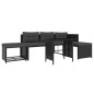vidaXL Set Divani da Giardino 4 pz in Polyrattan Nero vidaXL Set Divani da Giardino 4 pz in Polyrattan Nero