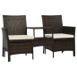 vidaXL Divano da Giardino a 2 Posti Tavolino e Pouf Polyrattan Marrone vidaXL Divano da Giardino a 2 Posti Tavolino e Pouf Polyrattan Marrone