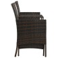 vidaXL Divano da Giardino a 2 Posti Tavolino e Pouf Polyrattan Marrone vidaXL Divano da Giardino a 2 Posti Tavolino e Pouf Polyrattan Marrone