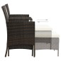 vidaXL Divano da Giardino a 2 Posti Tavolino e Pouf Polyrattan Marrone vidaXL Divano da Giardino a 2 Posti Tavolino e Pouf Polyrattan Marrone