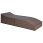 vidaXL Lettino con Cuscino in Polyrattan Marrone vidaXL Lettino con Cuscino in Polyrattan Marrone