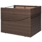 vidaXL Lettino con Cuscino in Polyrattan Marrone vidaXL Lettino con Cuscino in Polyrattan Marrone