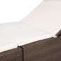 vidaXL Lettino con Cuscino in Polyrattan Marrone vidaXL Lettino con Cuscino in Polyrattan Marrone